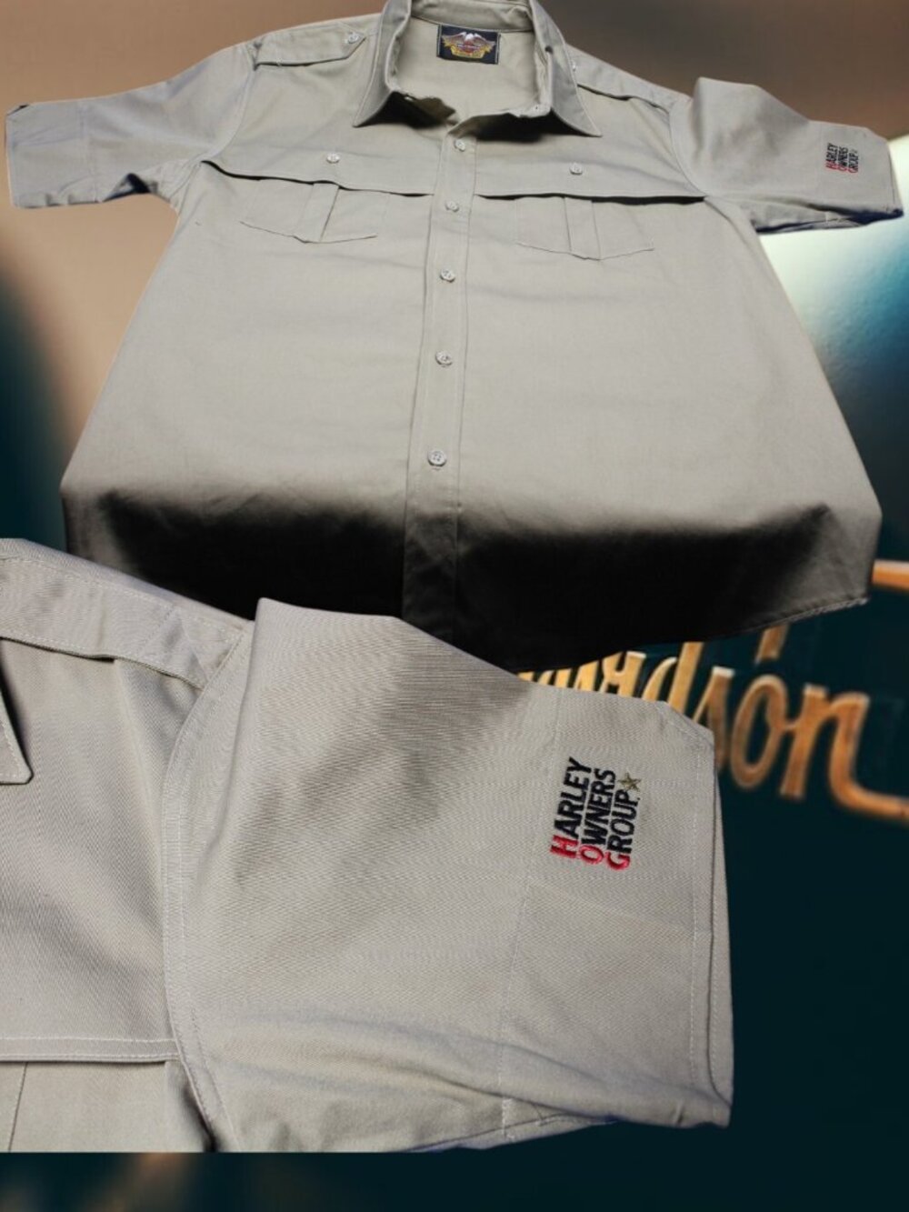Harley Davidson Button-Up Button Down  short Sleeve Shirt Owners Group 2XL??